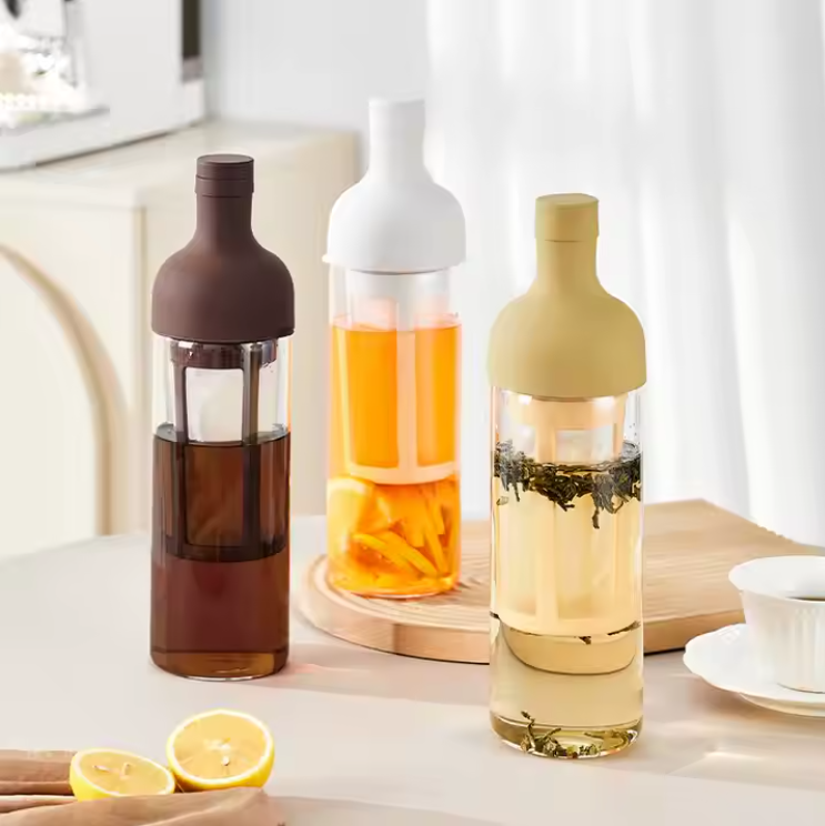 Quality Cold Brew Coffee Tea Glass Bottle with Food Grade Quality Stainless Steel Filter